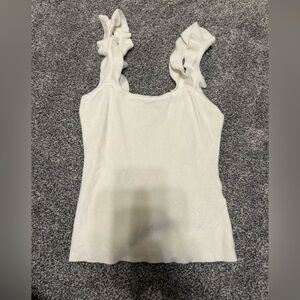 Mine White Ruffled Camisole Top